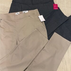 Kim Rogers Beige and Charcoal Stretch Trousers